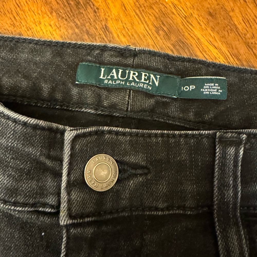 Ralph Lauren black jeans 10P petite average skinny jeans zipper - Picture 5 of 11